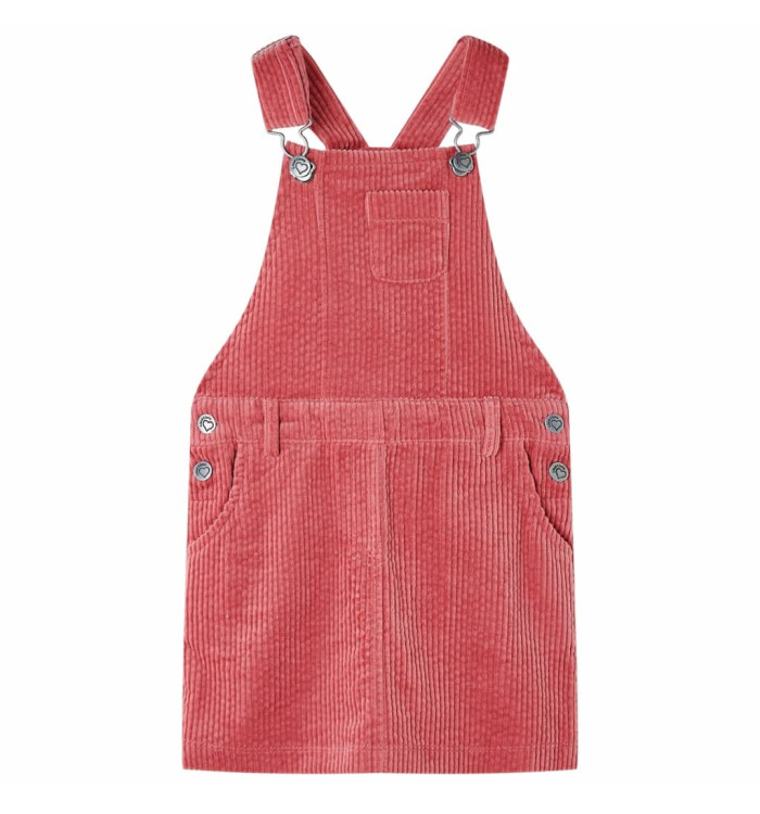 Robe salopette pour enfants velours côtelé rose 92 | Mobilier & Déco