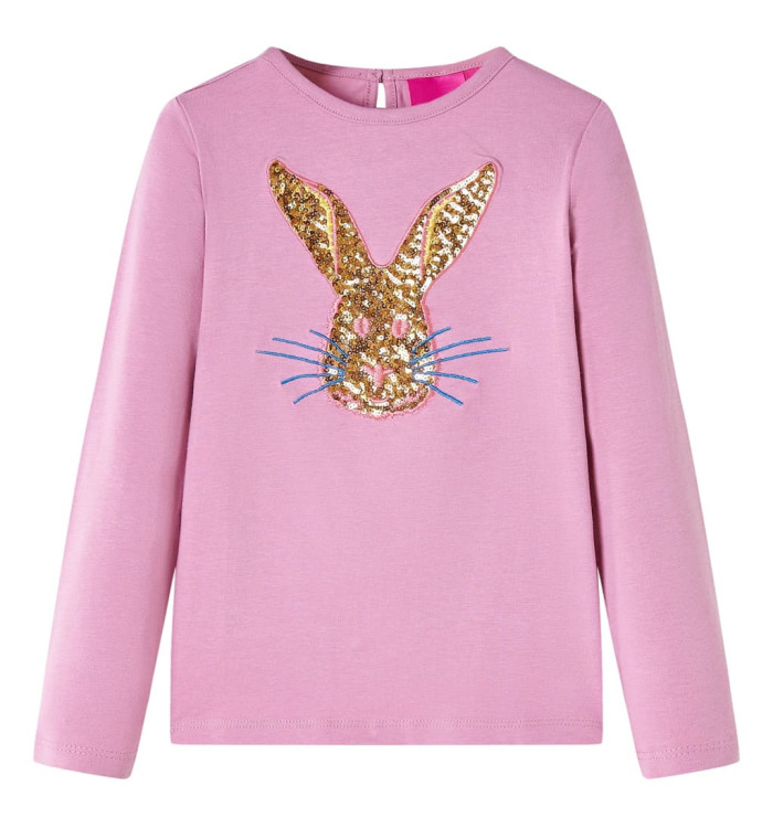 T-shirt enfants à manches longues rose brûlé 128 | Mobilier & Déco