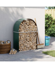 Porte-bûches vert 80x45x120 cm acier galvanisé | Mobilier & Déco