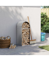 Porte-bûches gris clair 40x45x100 cm acier galvanisé | Mobilier & Déco