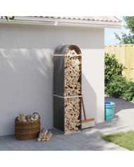 Porte-bûches anthracite 40x45x170 cm acier galvanisé | Mobilier & Déco