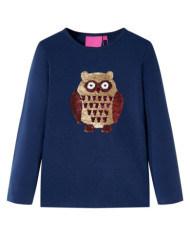 T-shirt enfants à manches longues bleu marine 104 | Mobilier & Déco