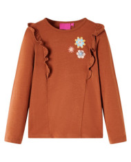 T-shirt enfants à manches longues cognac 140 | Mobilier & Déco