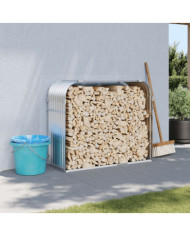 Porte-bûches argenté 120x45x100 cm acier galvanisé | Mobilier & Déco