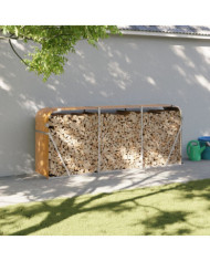Porte-bûches marron clair 234x45x100 cm acier galvanisé | Mobilier & Déco