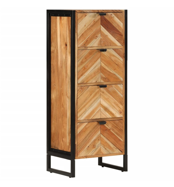 Armoire de salle de bain bois massif d'acacia et fer | Mobilier & Déco