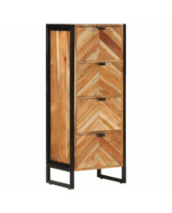 Armoire de salle de bain bois massif d'acacia et fer | Mobilier & Déco