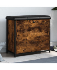 Banc à chaussures avec tiroir rabattable chêne fumé 62x32x56 cm | Mobilier & Déco