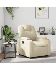 Fauteuil inclinable Crème Similicuir | Mobilier & Déco