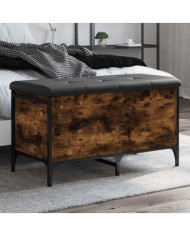 Banc de rangement chêne fumé 82x42x45 cm Bois d'ingénierie | Mobilier & Déco