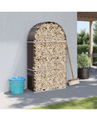 Porte-bûches marron 120x45x210 cm acier galvanisé | Mobilier & Déco