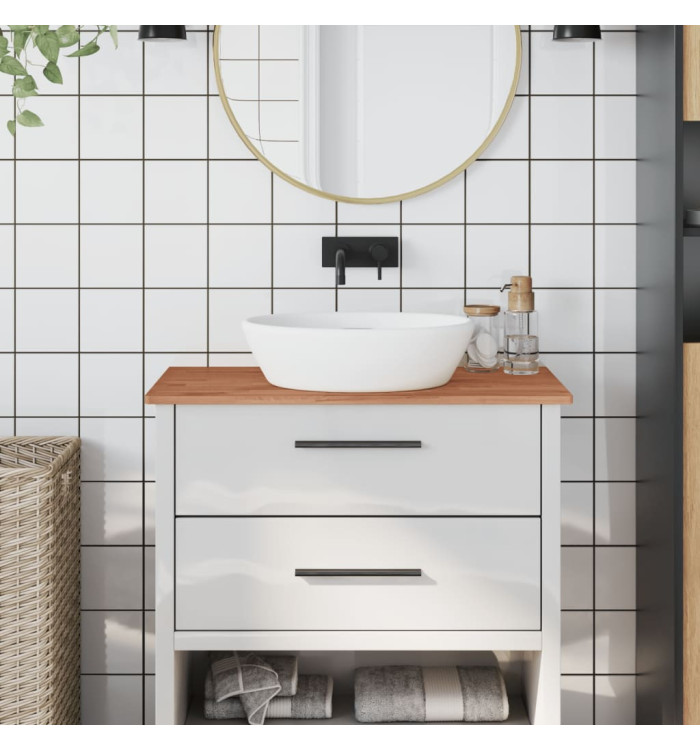 Comptoir de salle de bain 80x40x1,5 cm bois massif de hêtre | Mobilier & Déco