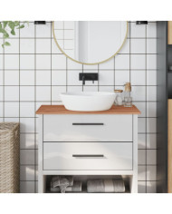 Comptoir de salle de bain 80x40x1,5 cm bois massif de hêtre | Mobilier & Déco