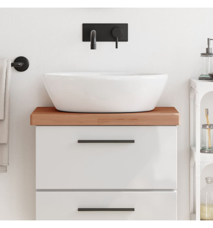 Comptoir de salle de bain 60x40x4 cm bois massif de hêtre | Mobilier & Déco