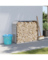 Porte-bûches gris clair 120x45x100 cm acier galvanisé | Mobilier & Déco