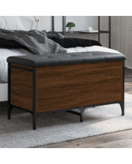Banc de rangement chêne marron 82x42x45 cm Bois d'ingénierie | Mobilier & Déco