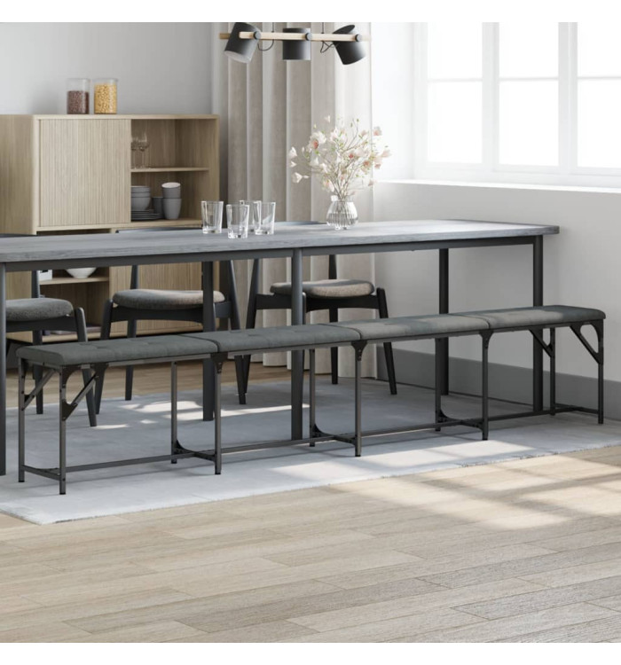 Banc à manger gris foncé 248x32x45 cm acier et tissu | Mobilier & Déco