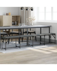 Banc à manger gris foncé 248x32x45 cm acier et tissu | Mobilier & Déco