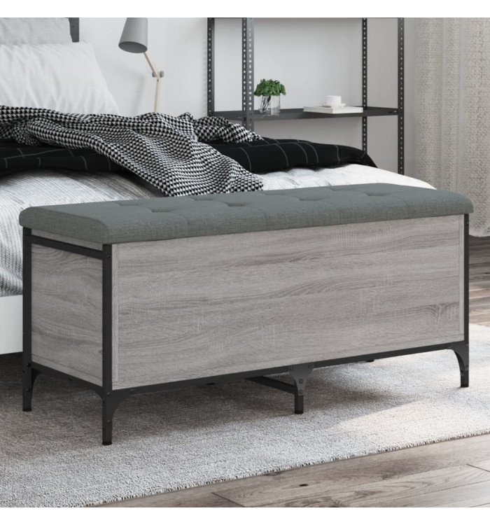 Banc de rangement sonoma gris 102x42x45 cm bois d'ingénierie | Mobilier & Déco