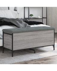 Banc de rangement sonoma gris 102x42x45 cm bois d'ingénierie | Mobilier & Déco