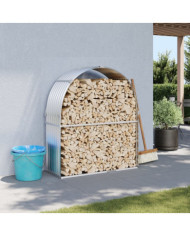 Porte-bûches argenté 120x45x140 cm acier galvanisé | Mobilier & Déco