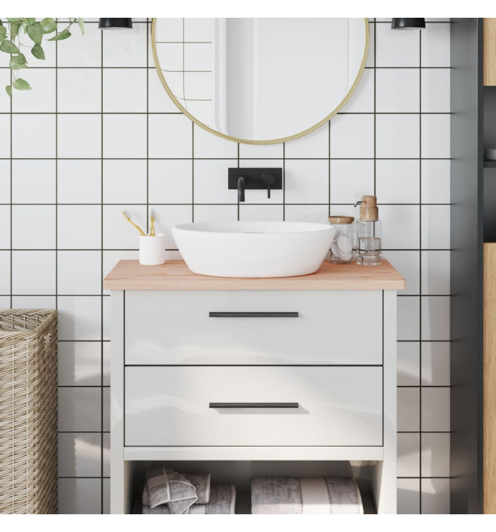 Comptoir de salle de bain 80x40x2,5 cm bois massif de hêtre | Mobilier & Déco