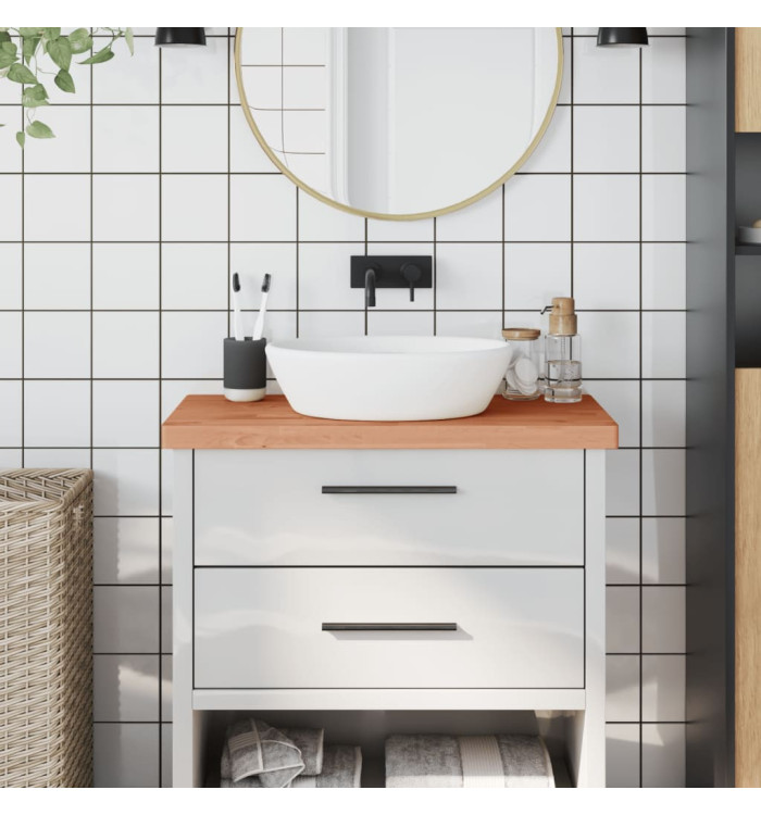 Comptoir de salle de bain 80x40x4 cm bois massif de hêtre | Mobilier & Déco