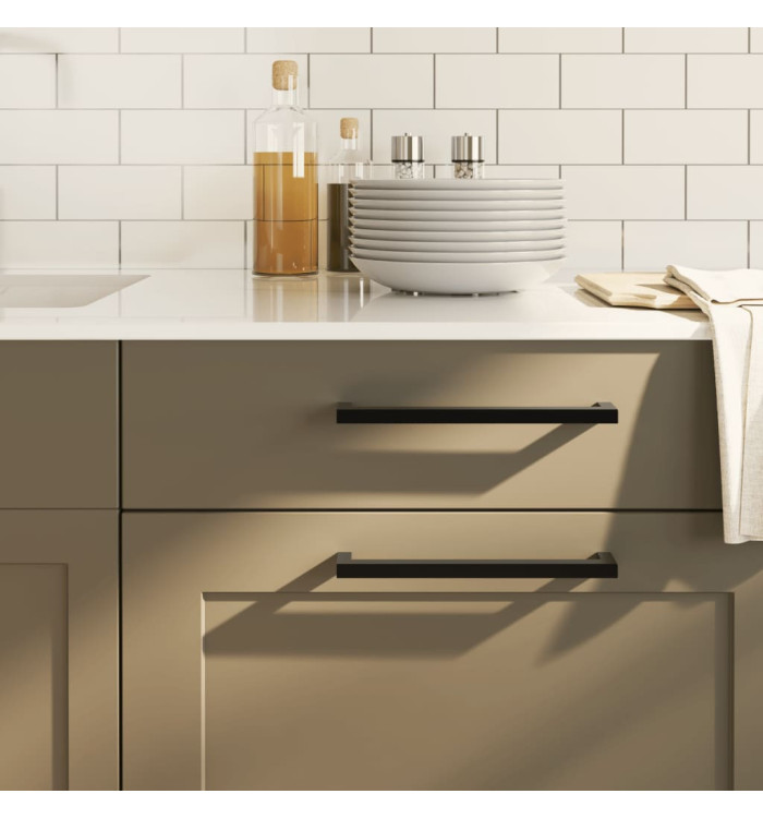 Poignées d'armoire 20 pcs noir 224 mm acier inoxydable | Mobilier & Déco