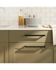 Poignées d'armoire 5 pcs noir 224 mm acier inoxydable | Mobilier & Déco