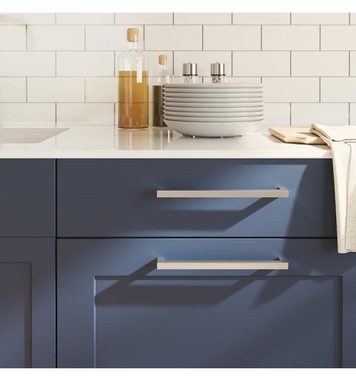 Poignées d'armoire 5 pcs argenté 224 mm acier inoxydable | Mobilier & Déco