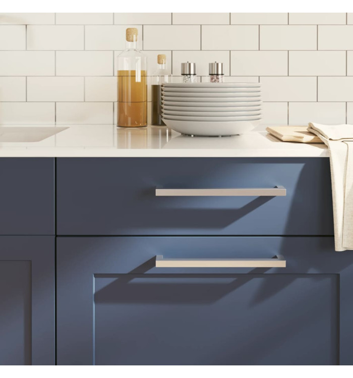 Poignées d'armoire 10 pcs argenté 224 mm acier inoxydable | Mobilier & Déco