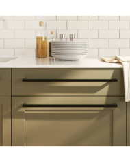 Poignées d'armoire 5 pcs noir 480 mm acier inoxydable | Mobilier & Déco