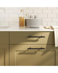 Poignées d'armoire 10 pcs noir 128 mm acier inoxydable | Mobilier & Déco