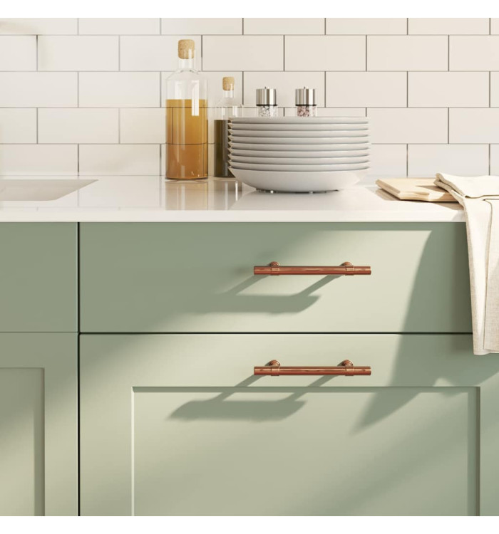 Poignées d'armoire 10 pcs bronze 96 mm acier inoxydable | Mobilier & Déco