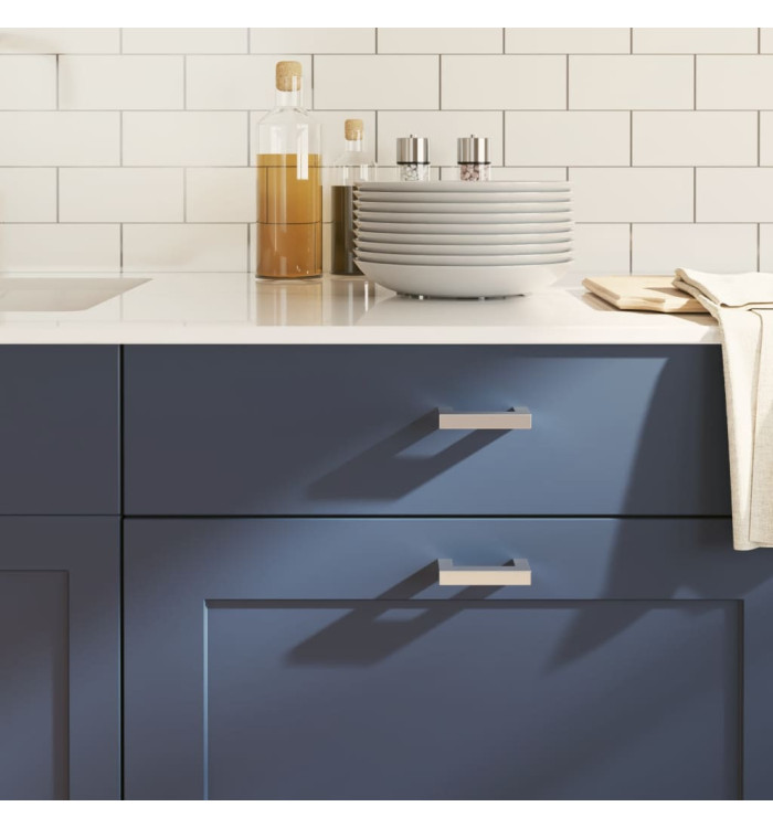 Poignées d'armoire 20 pcs argenté 64 mm acier inoxydable | Mobilier & Déco