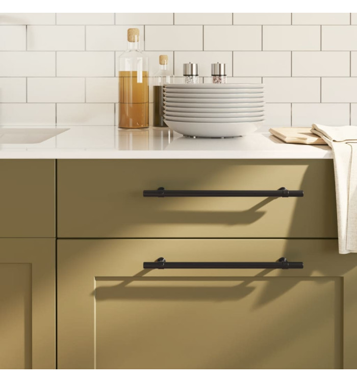 Poignées d'armoire 20 pcs noir 224 mm acier inoxydable | Mobilier & Déco