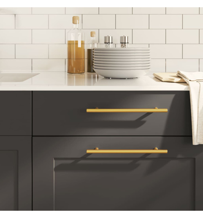 Poignées d'armoire 10 pcs doré 192 mm acier inoxydable | Mobilier & Déco