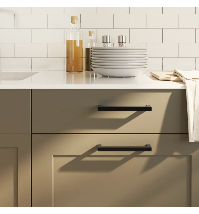 Poignées d'armoire 20 pcs noir 160 mm acier inoxydable | Mobilier & Déco