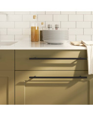 Poignées d'armoire 5 pcs noir 320 mm acier inoxydable | Mobilier & Déco