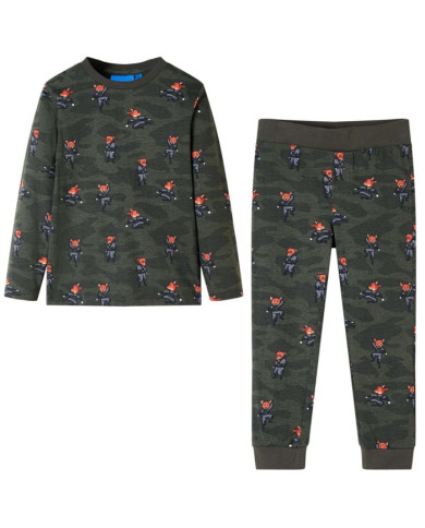 Pyjamas pour enfants à manches longues kaki 104 | Mobilier & Déco