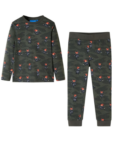 Pyjamas pour enfants à manches longues kaki 128 | Mobilier & Déco