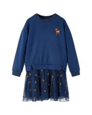 Robe pour enfants à manches longues bleu marine 128 | Mobilier & Déco
