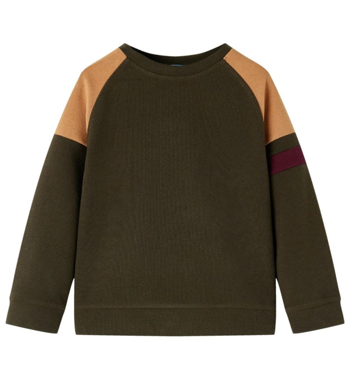 Sweatshirt pour enfants kaki foncé et camel 104 | Mobilier & Déco