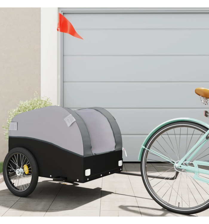 Remorque de vélo noir et gris 45 kg fer | Mobilier & Déco