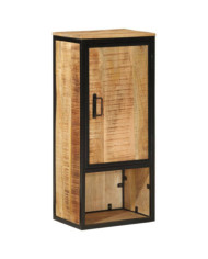 Armoire de salle de bain 40x27x90cm bois massif manguier et fer | Mobilier & Déco
