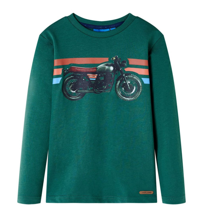 T-shirt enfants à manches longues vert 128 | Mobilier & Déco