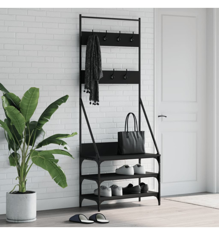 Porte-vêtements et rangement des chaussures noir 72x34x184 cm | Mobilier & Déco
