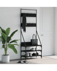 Porte-vêtements et rangement des chaussures noir 72x34x184 cm | Mobilier & Déco
