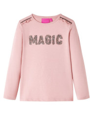 T-shirt enfants à manches longues rose clair 128 | Mobilier & Déco