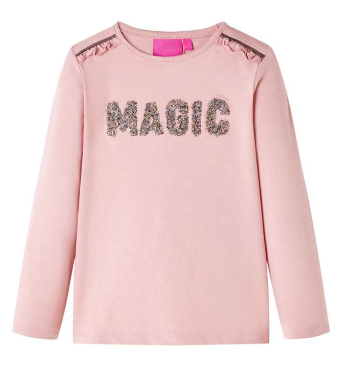 T-shirt enfants à manches longues rose clair 104 | Mobilier & Déco